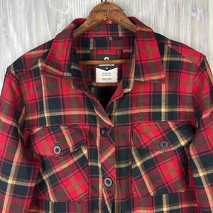 Dravus Flannel Shirt Red Black Gold Mens M Heading Nowhere Plaid Heavy Cozy Warm